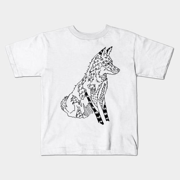 Fox - Geometric modern art rendering of Foxy Loxy Kids T-Shirt by B-ARTIZAN